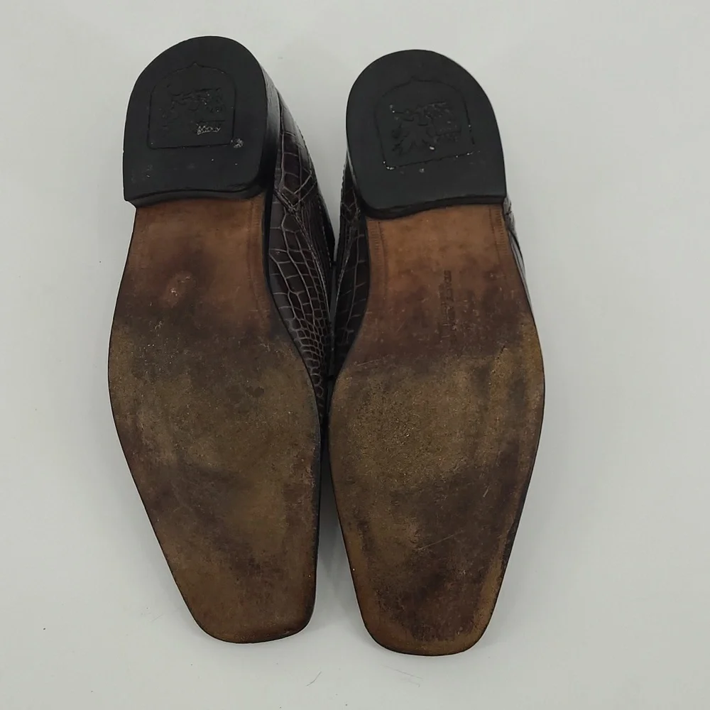 Vintage‎ Stacy Adams Croc Lace Up Loafers Men's Size 10
